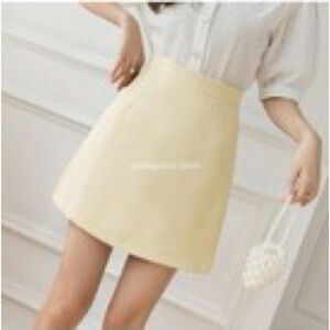 Korean Womens A Line High Waisted Skater Skort Office Work Business Mini Skirt